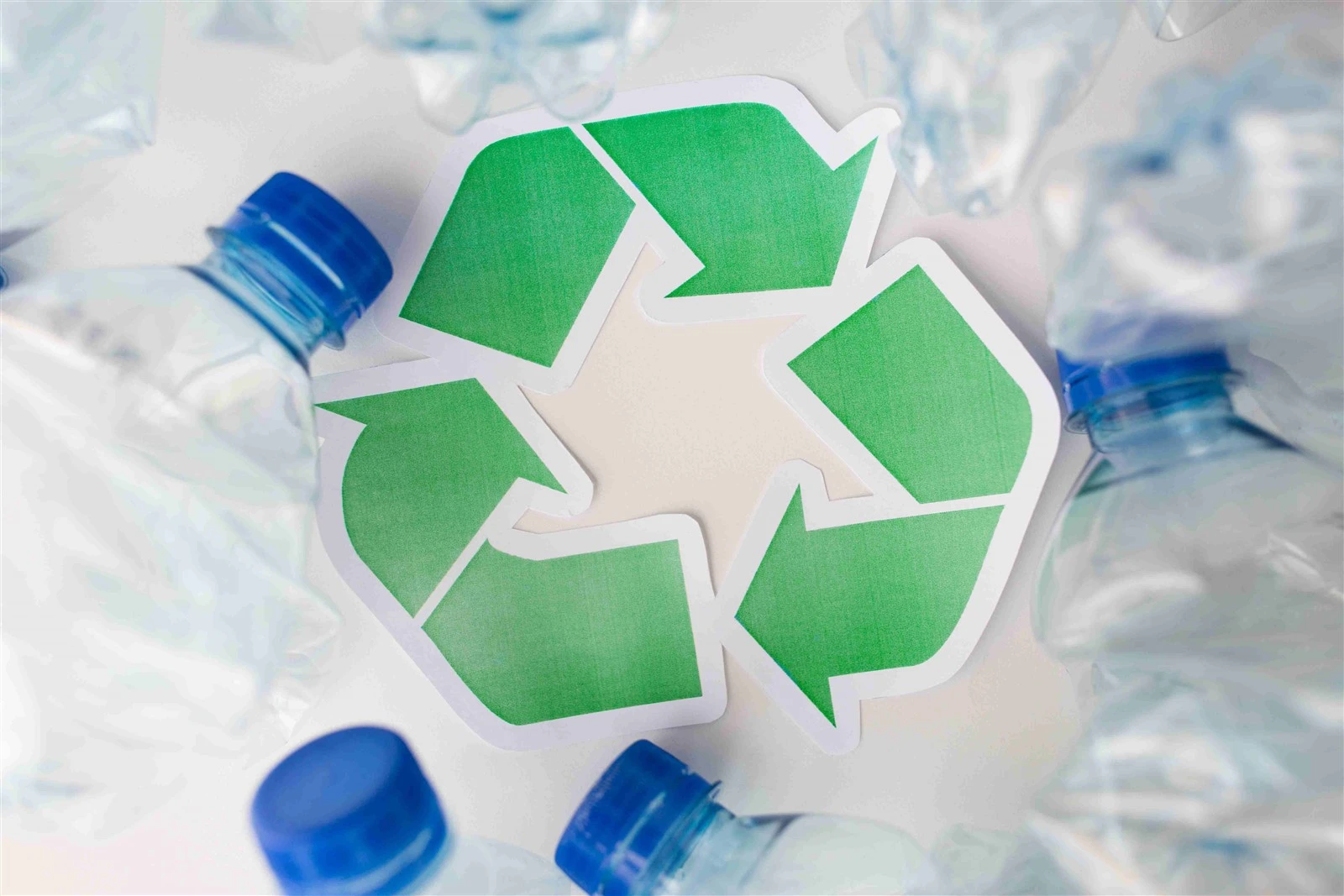 Plastic bottles transformed into recycled yarn Plastic bottles transformed into recycled yarn